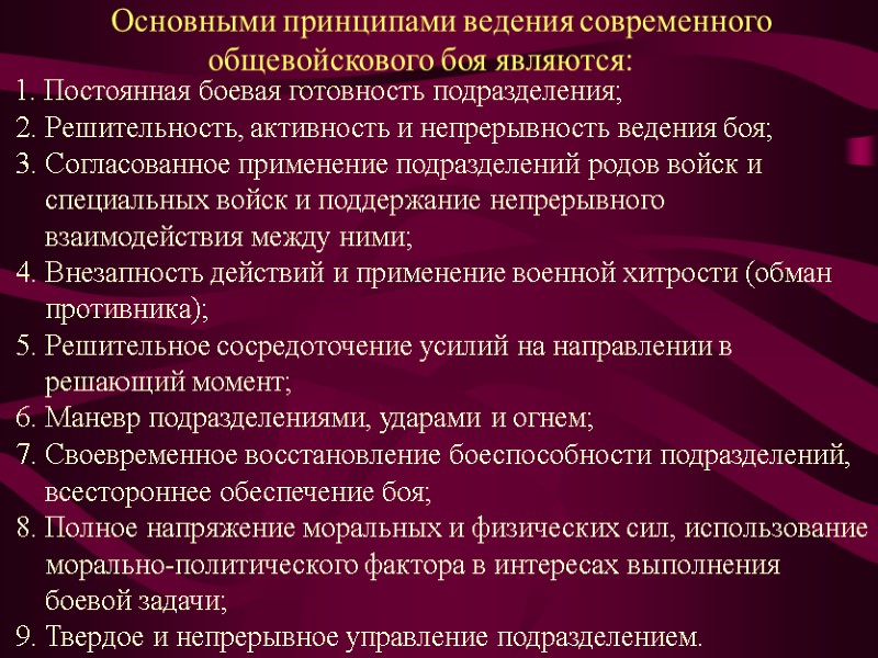 Основными принципами ведения современного          